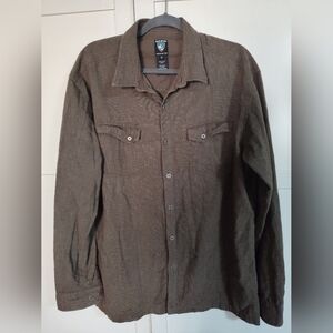 KUHL Desperado Long-Sleeve Shirt in brown Sz Xl Western Flair Excellent Cond